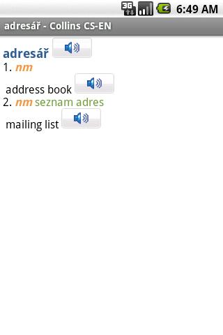 English<>Czech Mini Android Reference