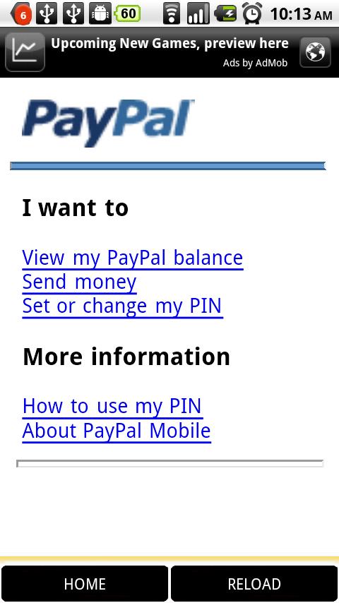 Shortcut to Paypal Android Books & Reference