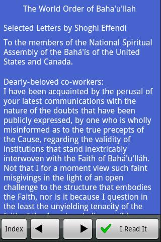 World Order of Baha’u'llah Android Reference