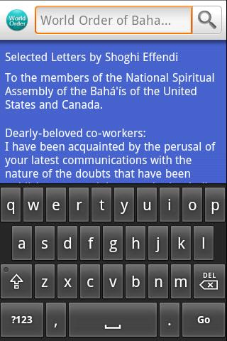 World Order of Baha’u'llah Android Reference