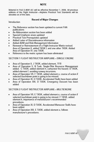 FAA Practical Test Standards Android Reference