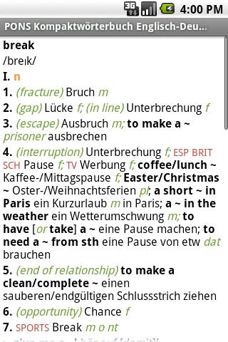 PONS Compact ENG-GER Dict Android Reference