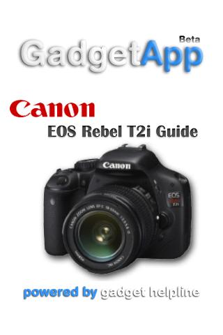 GadgetApp for Canon Rebel T2i