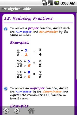 Pre-Algebra Guide Android Books & Reference