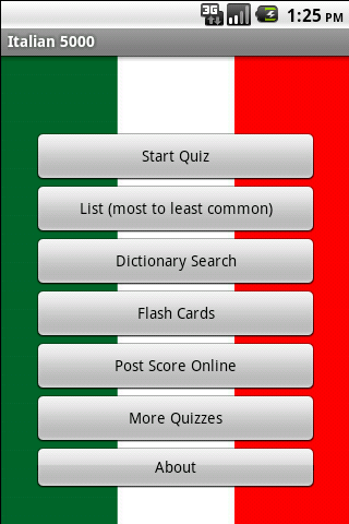 5000 Italian Flashcards & Quiz Android Reference