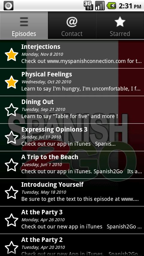 Spanish 2 Go Android Reference
