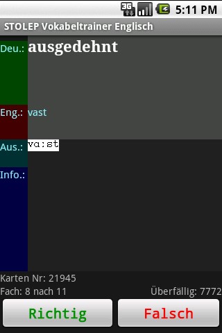 STOLEP Vokabeltrainer Englisch Android Reference