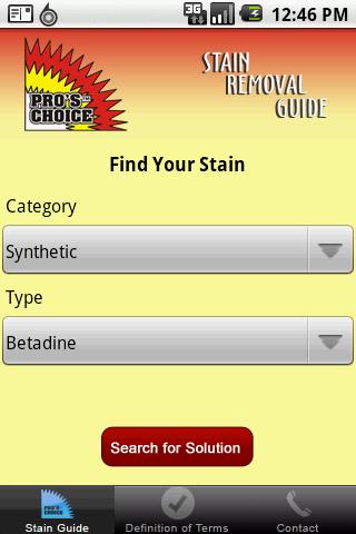 Pro’s Choice Stain Guide Android Reference