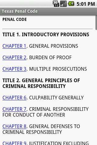 Texas Penal Code Reference Android Reference