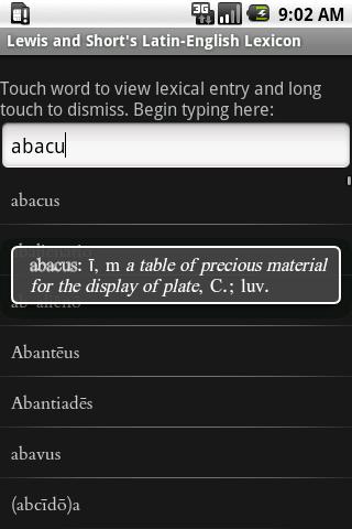 Lewis’s A Latin Dictionary Android Reference