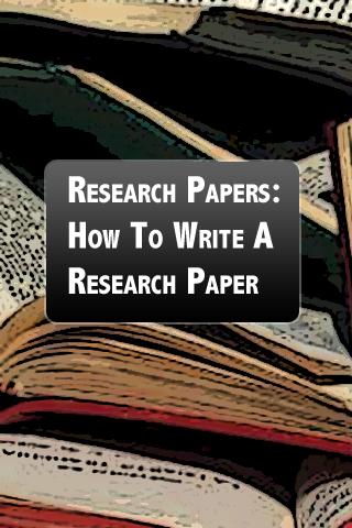 Research Paper: How To Write