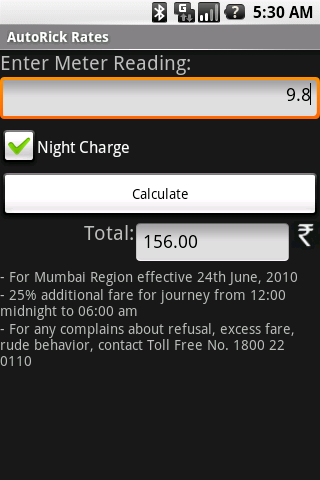 Auto Rickshaw Rates Android Reference