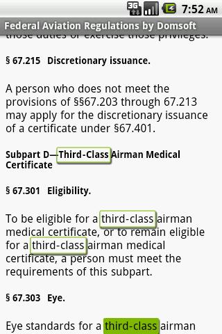 Federal Aviation Regulations Android Reference