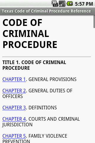 Texas CCP Reference Android Reference