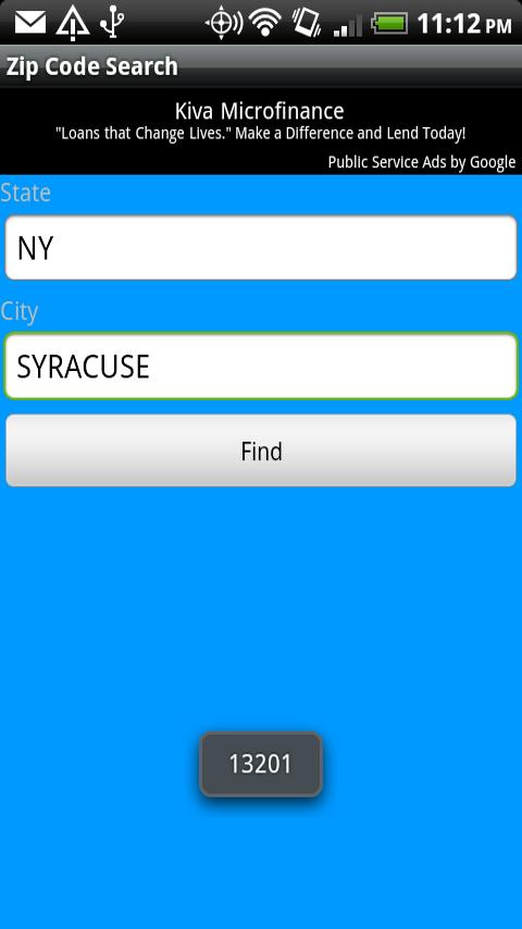 Zip Code Search Android Reference