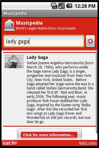 Musicpedia Music Encyclopedia. Android Reference