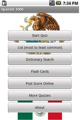 5000 Spanish Flashcards & Quiz Android Reference