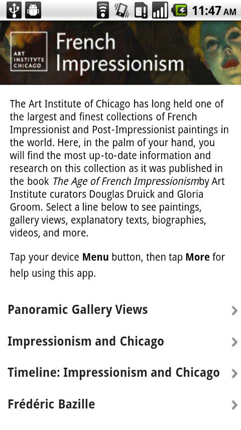 Art Institute of Chicago Android Reference