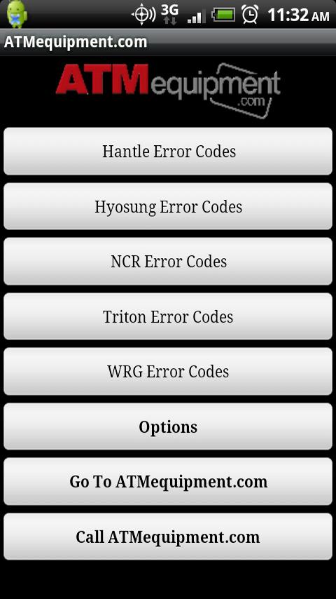 ATM Error Code Look Up Android Reference