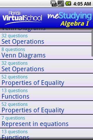 meStudying: Algebra I Android Reference