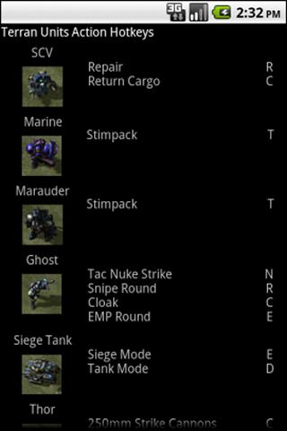 SC2 Terran Hotkeys Pro Android Reference