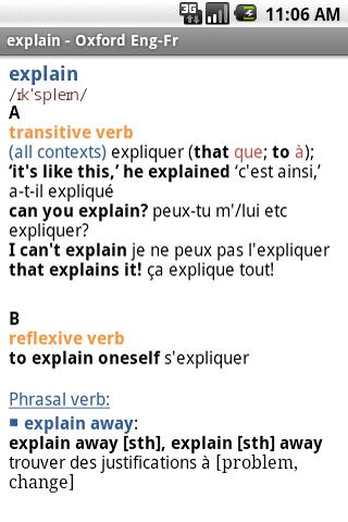 Oxford French Dictionary Android Reference