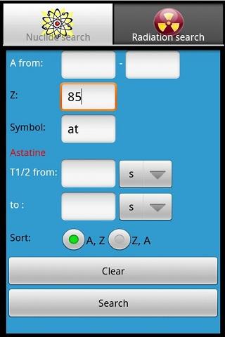 Nuclear data search Android Reference