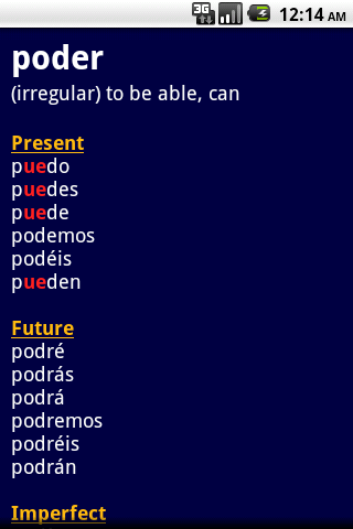 ProConjugate Spanish Android Books & Reference