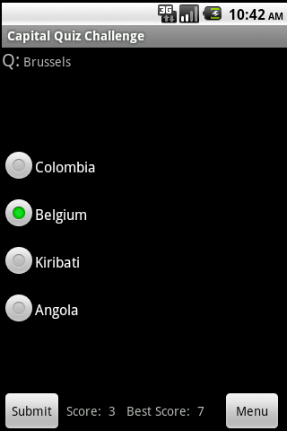 Country Capital Quiz Challenge Android Reference