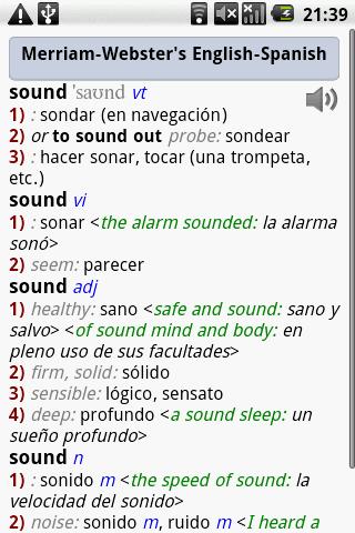 Merriam-Webster Span-English Android Reference