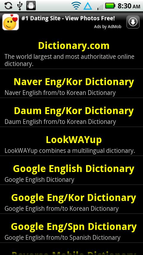 Web Dictionaries