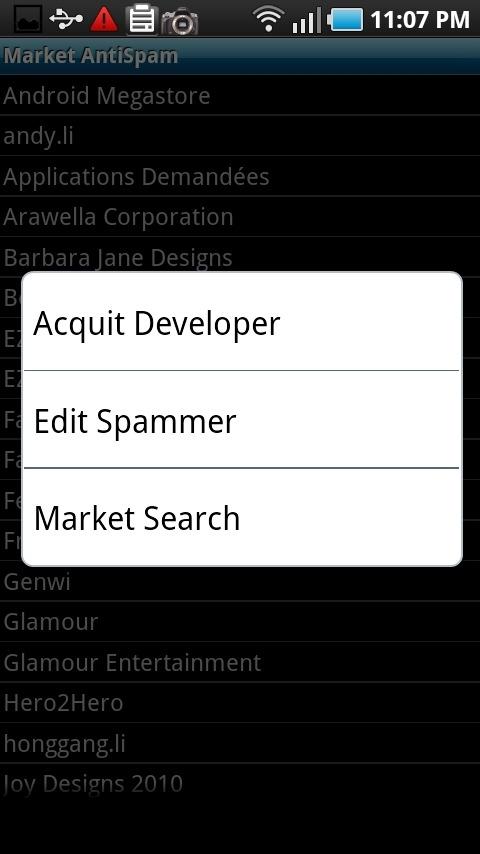 Market AntiSpam Android Reference