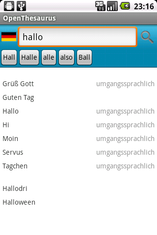 OpenThesaurus for Android Android Reference