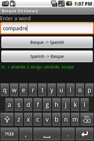 Basque Dictionary Android Reference