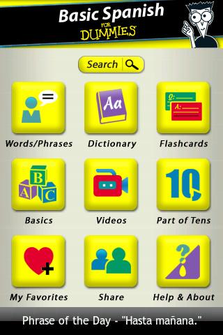 Basic Spanish For Dummies Android Reference