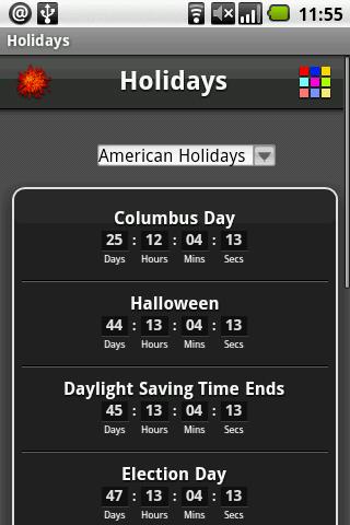 Holidays Android Reference