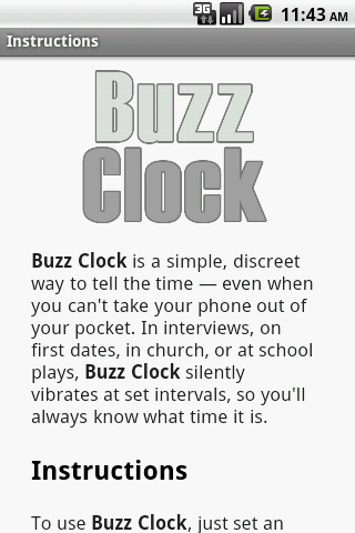 Buzz Clock Android Productivity
