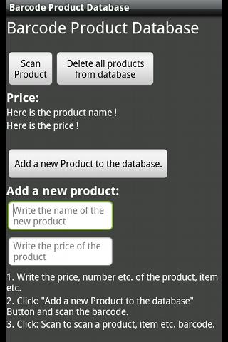 Barcode Product Database LITE Android Productivity
