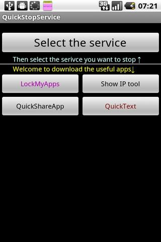 Quick Stop Service Android Productivity