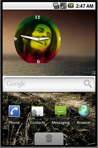 Bob Marley Analog Clock Widget Android Productivity