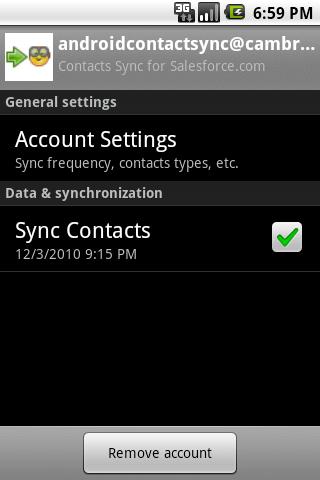 Contact Sync for Salesforce.co Android Productivity