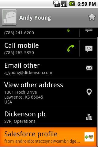 Contact Sync for Salesforce.co Android Productivity
