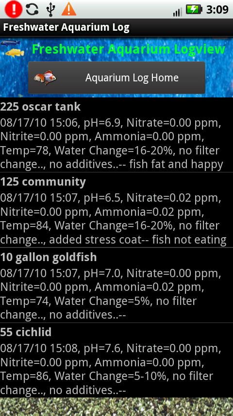 Aquarium Log – Freshwater Android Productivity