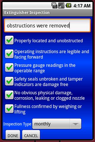 Fire Extinguisher Inspection Android Productivity