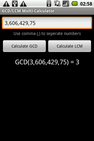 GCD/LCM Multi-Calculator Android Productivity