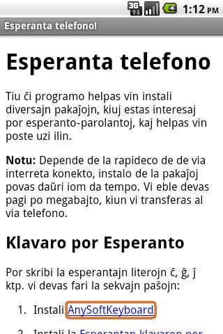 Esperanto en la telefono! Android Productivity