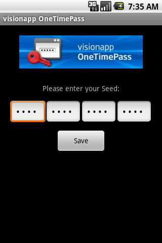 visionapp OneTimePass (vOTP) Android Productivity