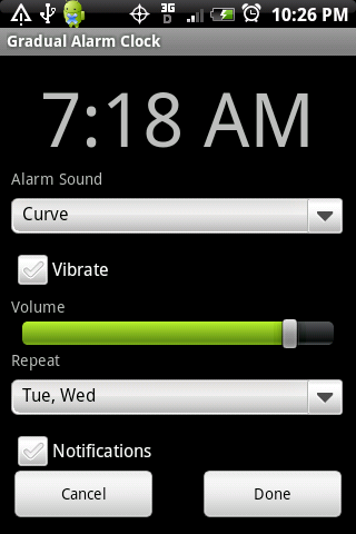 Gradual Alarm Clock Android Productivity