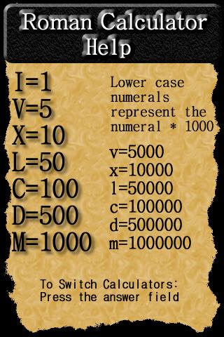 Roman Numeral Calculator Android Productivity