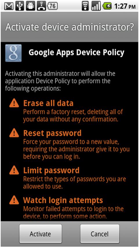 Google Apps Device Policy Android Productivity